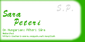 sara peteri business card