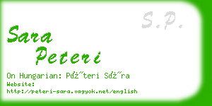 sara peteri business card